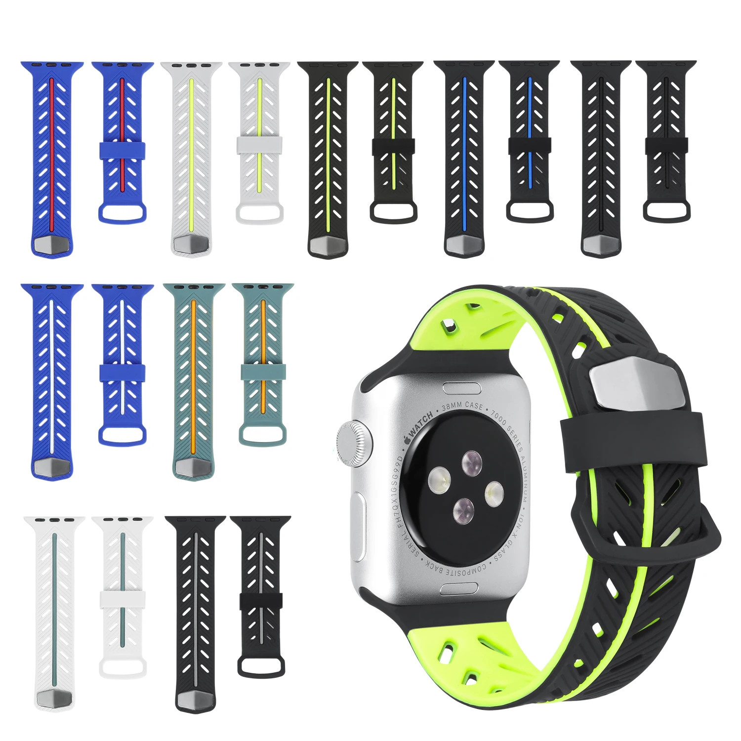 Мягкий силиконовый спортивный ремешок для Apple Watch 42 мм 38 44 40 watch Iwatch 5/4/3/2/1|Ремешки