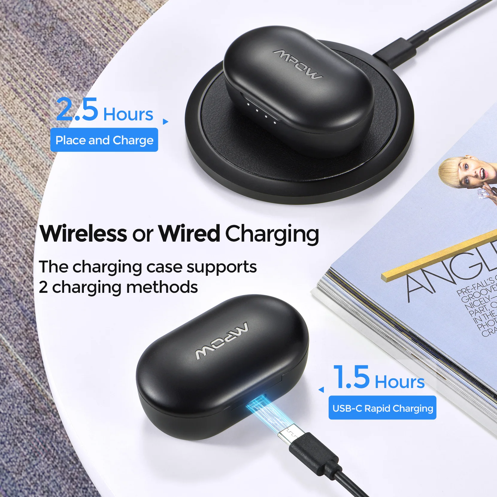 Mpow MX3/MX1 Bluetooth 5 0 наушники USB-C 25H Playtime Беспроводные с Hi-Fi стереозвуком IPX7