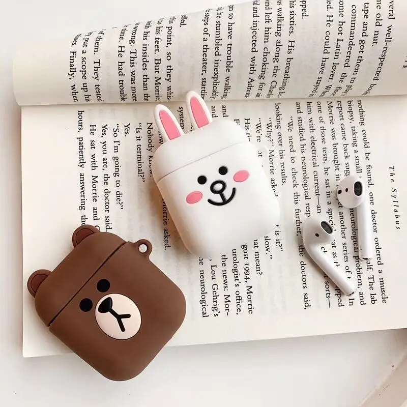 Лидер продаж милый мультяшный чехол для apple Airpods 1 и 2 мягкий цветной силиконовый