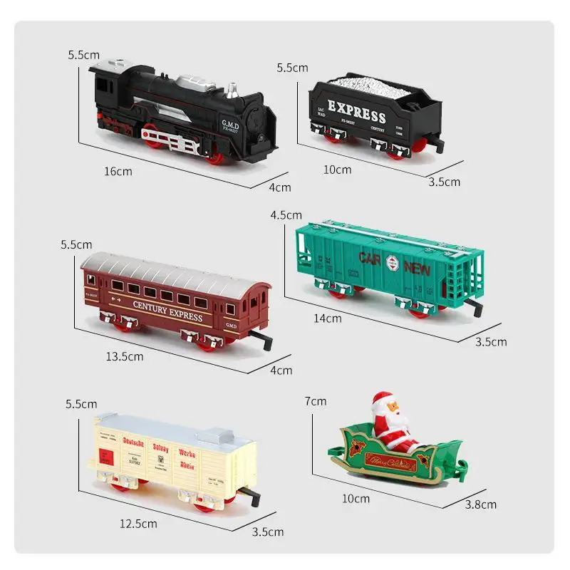 

Rail car toy electric Christmas train electric acousto-optic Christmas car railway toy that can hang Christmas tree