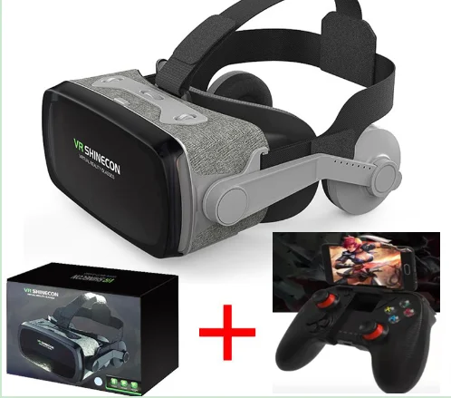 With Controller C Шлем 9,0 VR Очки виртуальной реальности 3D очки Google Cardboard VR гарнитура коробка для 4,0-6,3 дюймового смартфона - Цвет: With Controller C