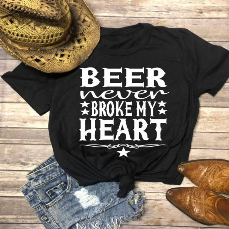 Футболка унисекс с надписью Never broken My Heart забавная повседневная летняя женская