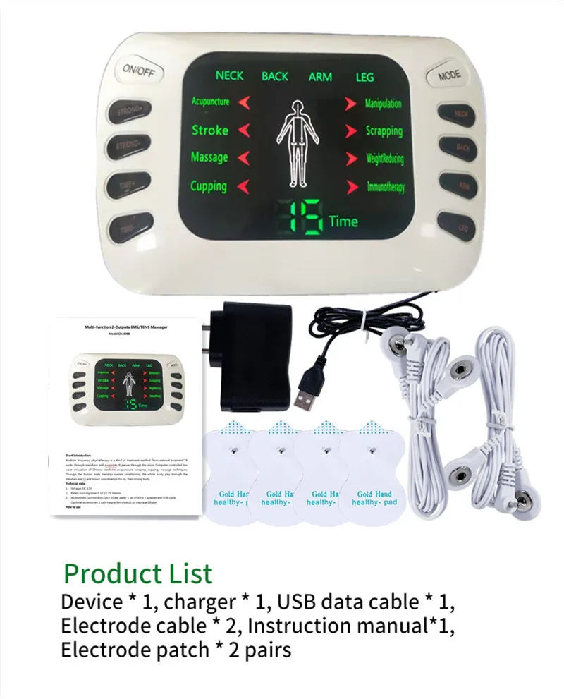 

Full Body Tens Acupuncture Electric Therapy Massager Meridian Physiotherapy Muscle Stimulator Apparatus Slimming Healthy Care