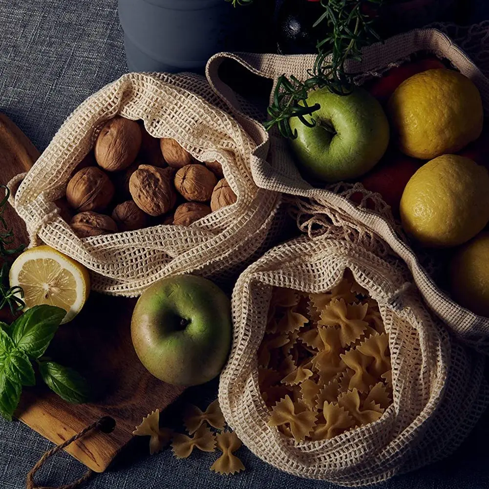 

Reusable Produce Bags, Mesh Bags Cotton Grocery Bag for Shopping and Storage, ECO-Friendly Muslin Bags (7 Pack 3 Types)