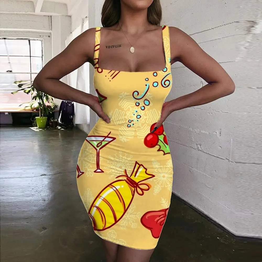 

Giyu Brand Christmas Dress Women Animal 3d Print Candy Vestido Sexy Party Ladies Dresses Womens Clothing Club Vintage Boho