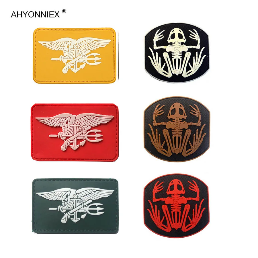 AHYONNIEX, 1 шт., ПВХ, США, морской котик, флаг, патчи, водонепроницаемые и моющиеся наклейки на рюкзак, значки, сделай сам, аппликация