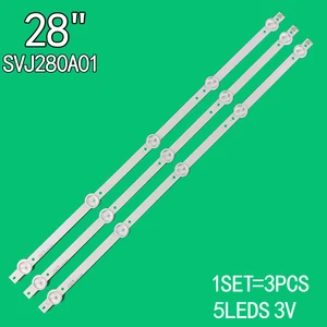 1SET = 3PCS 6LEDs 530mmLED Backlight strip For Proline Bravis 28C2000B 28 inch TV SVJ280A01 REV3 5LED 130402 M280X13 E1 H L2830HD