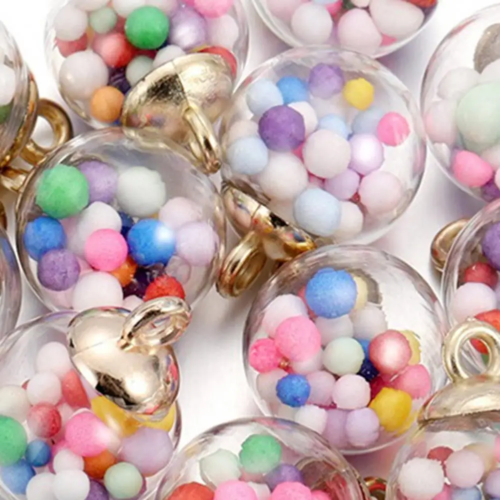 

10Pcs Hot Glass Balls Eye-catching Mini Glass Clear Beads Charms Pendants Fashion Jewelry Findings