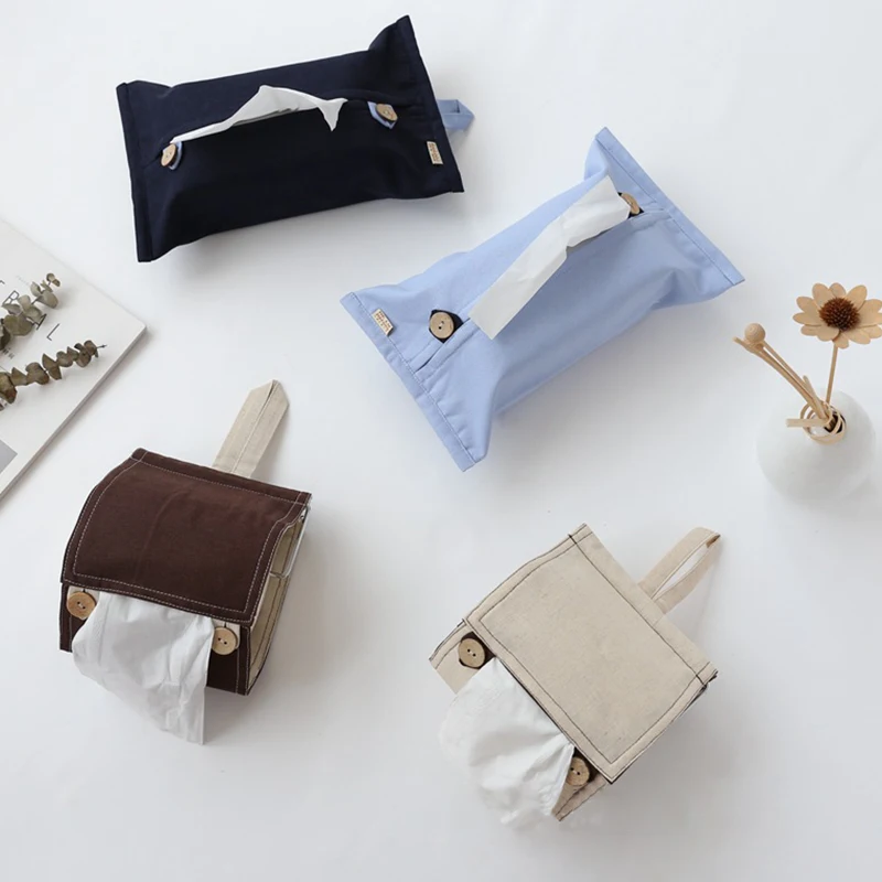 Однотонная коробка для салфеток хлопковое Льняное полотенце бумага s сумка