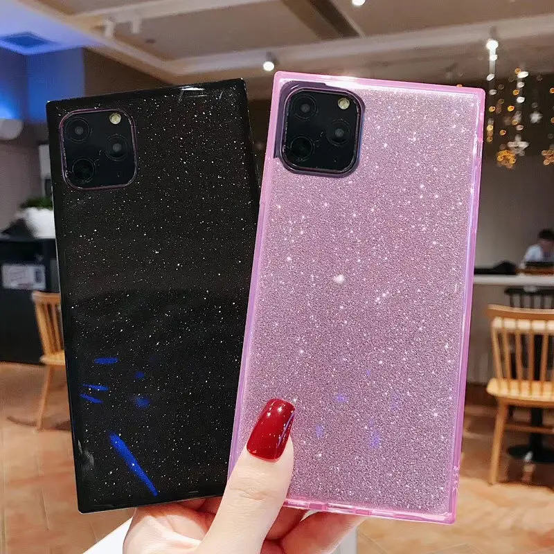 Lovebay квадратный Блестящий блестящий чехол для телефона iPhone 11 Pro X XR XS Max 6 6S 7 8 Plus