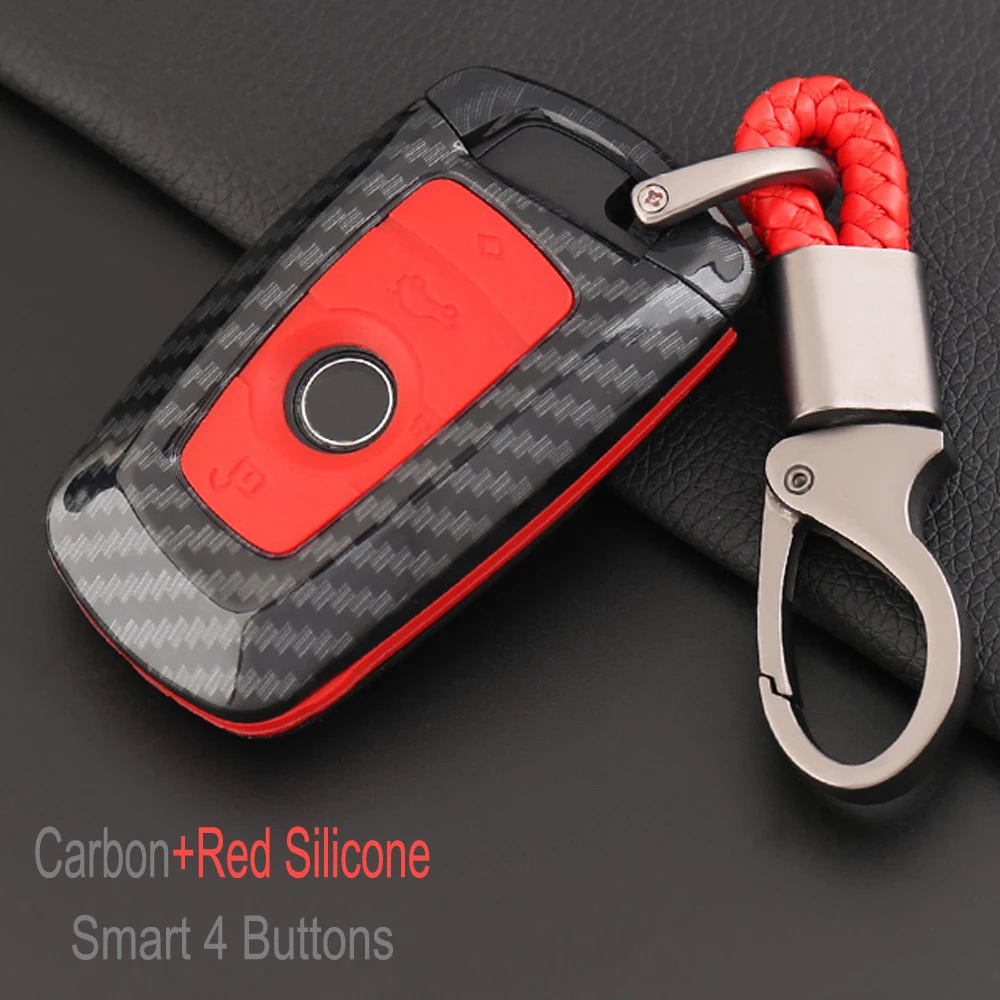 УГЛЕРОДНЫЙ + силиконовый Комплект универсальных автомобильных ключей для BMW 1 3 5 7