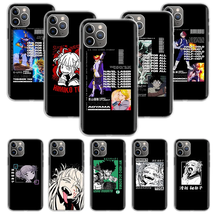 

My Hero Academia Midoriya Case Coque For iPhone 11 12 Pro Max 13 Mini XR X XS Max 7 8 6 6S Plus Soft Clear Cover Funda Capa