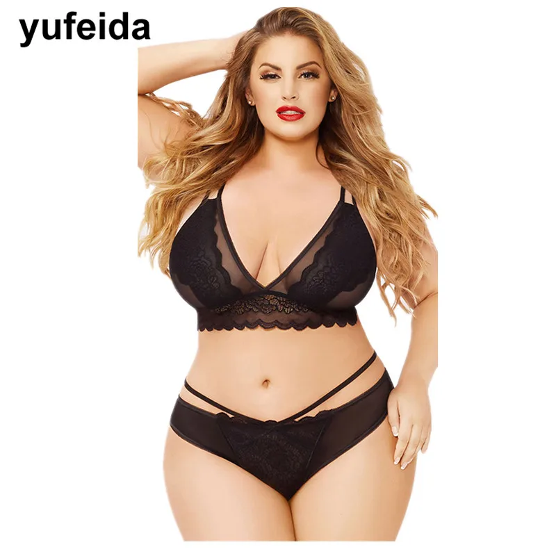 2 шт./компл. Привлекательный бюстгальтер кружевной с глубоким V образным вырезом и