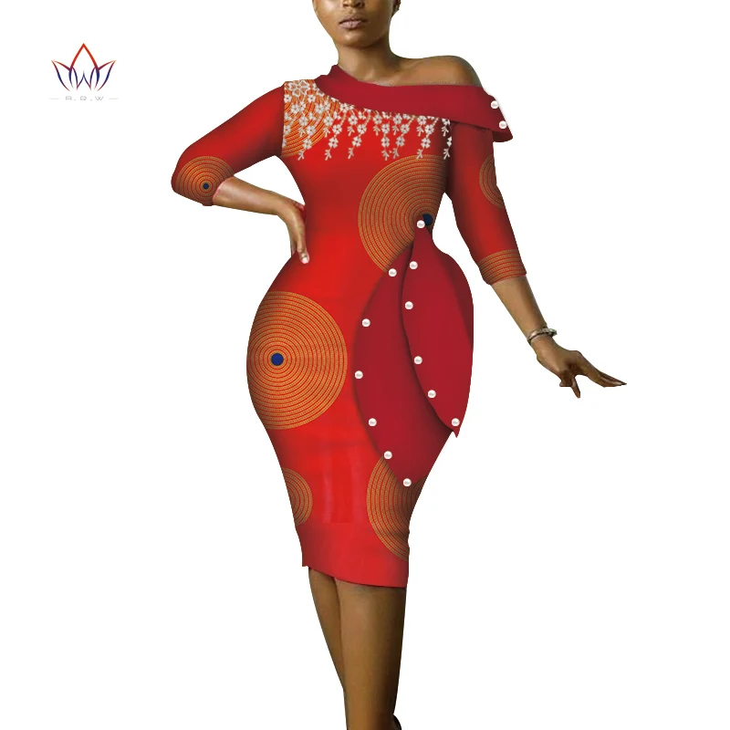Африканские платья для женщин Vestidos Tasel элегантные Анкара платья Дашики плюс размер с открытыми плечами африканская одежда WY3686 - Цвет: 1