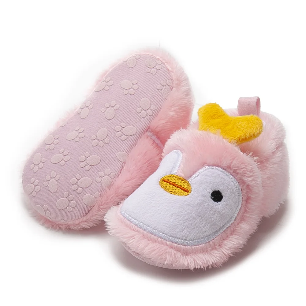 Тапочки детские с круглым носком мягкая обувь для начинающих ходить детей на