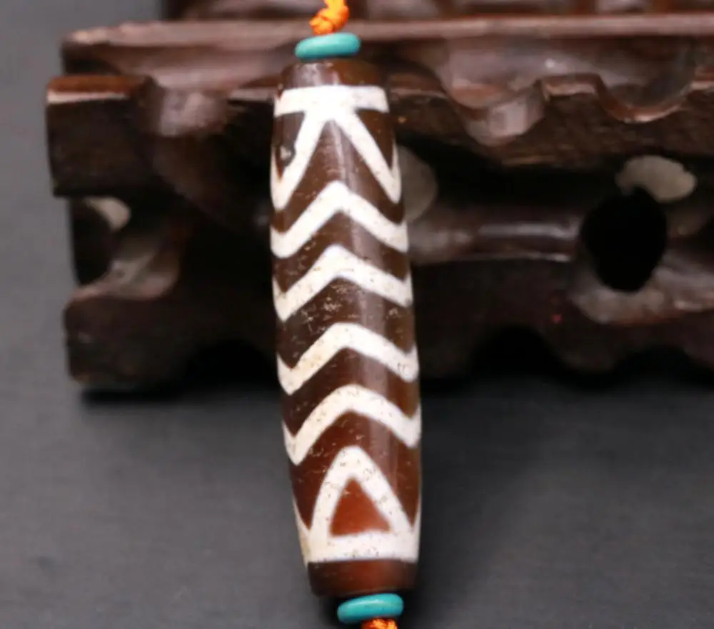 Высококачественный волшебный Тибетский старинный красный агат зуб тигра бусины