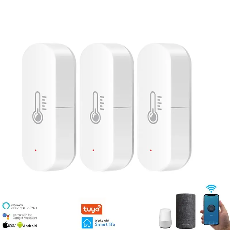 

Датчик температуры и влажности Zigbee WIFI для умного дома, термометр SmartLife с дисплеем и поддержкой Alexa Google Assistant