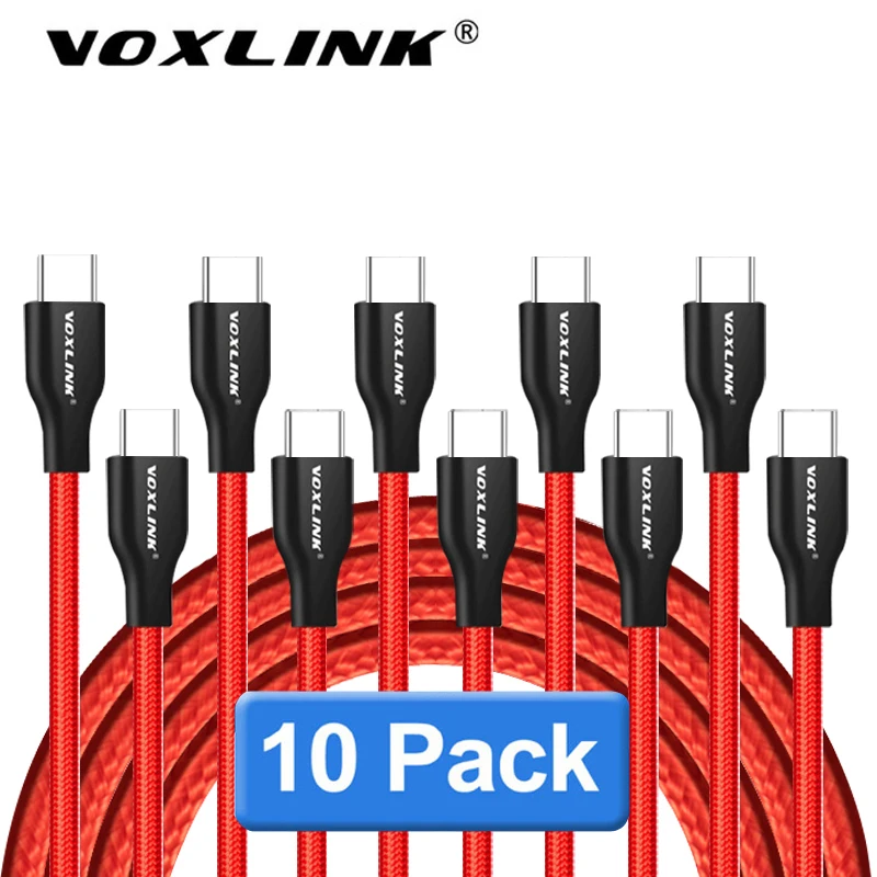 VOXLINK 10 шт Тип usb C кабель для xiaomi redmi note7 USB Мобильный телефон для быстрой зарядки Тип C кабель для samsung Galaxy S9 S8 плюс