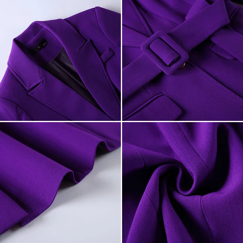 Костюм Lenshin из 2 предметов высокого качества женские фиолетовые брючные костюмы