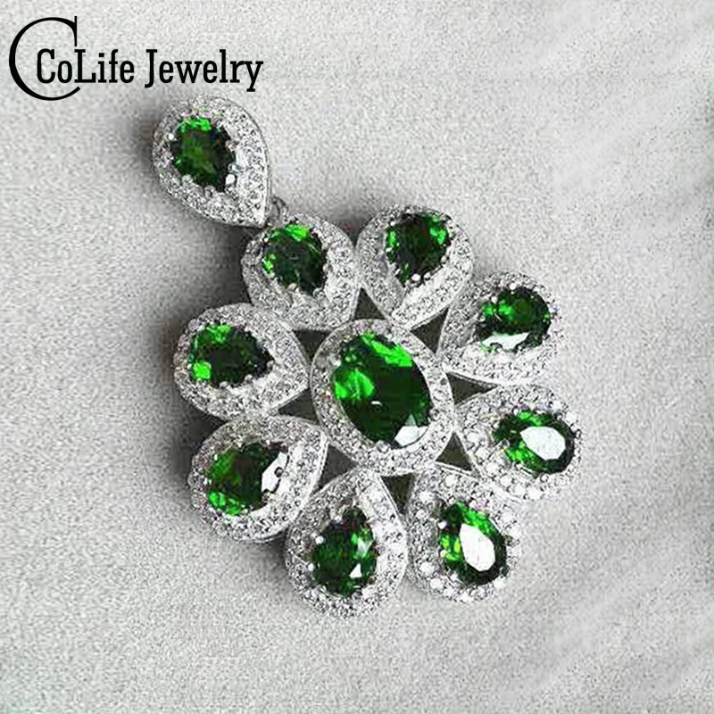 Классический Серебряный драгоценный камень кулон Роскошный Естественный