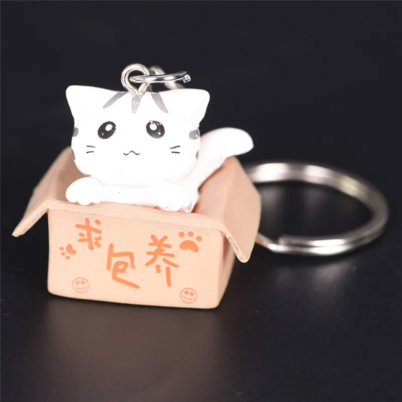 4pcs/lots Lovely Cartoon Cat Key Rings Chains Pendant Ornament For Bag Car Keychain Random Mixed Style |