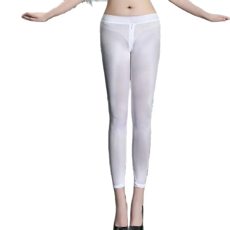 Wetlook сексуальные блестящие высокоэластичные леггинсы на молнии горячие