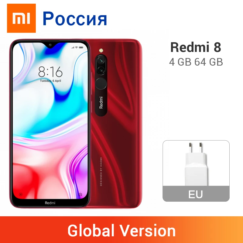 Глобальная версия Xiaomi Redmi 8 4GB 64GB Смартфон Snapdragon 439 Octa Core 12MP двойная камера 6 22 &quot5000