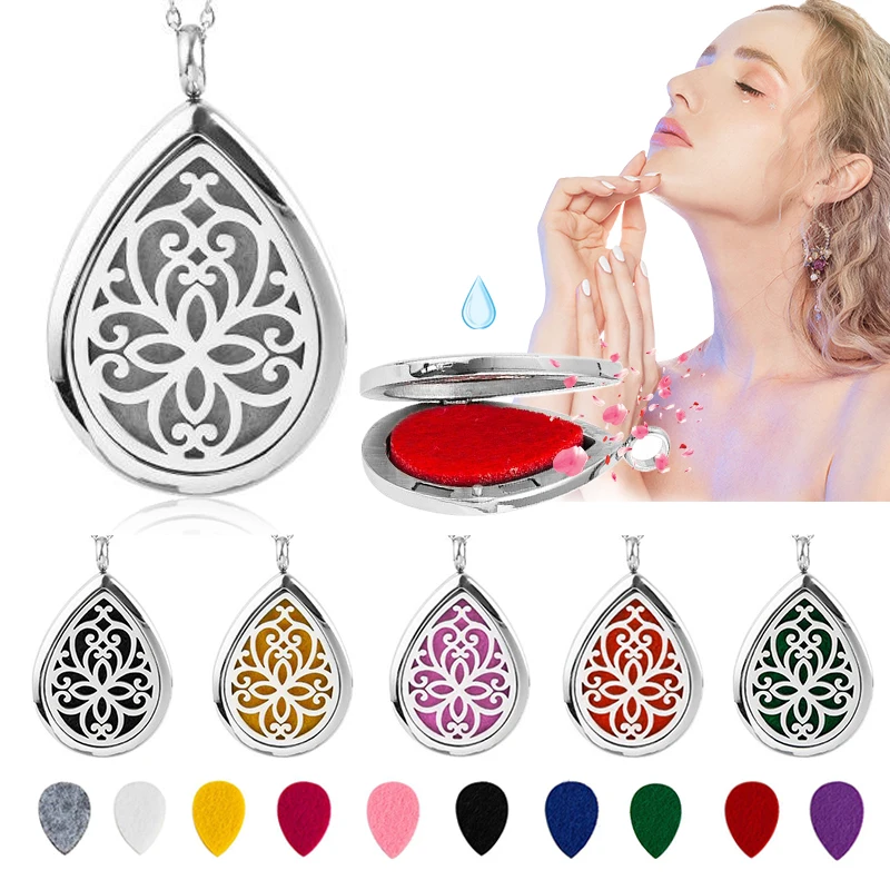 1PC Aroma Diffuser Necklace Open Locket Aromatherapy Pendant Essential Oil Car Air Freshener Perfume |