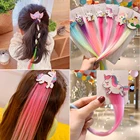 Корейский детский мультяшный парик Единорог радужные заколки для волос Детские милые кошачьи уши боковой зажим аксессуары для волос для девочек милый подарок для малышей