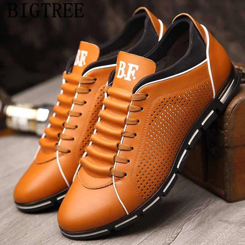 Летняя обувь повседневная спортивная для мужчин кожаная мужские черные