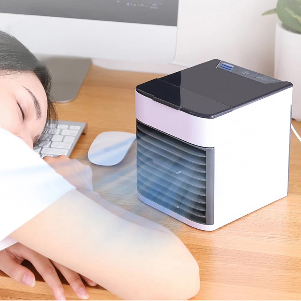 

Portable Air Conditioner Personal Desktop Air Cooler Humidifier Air Purification USB Mini Fan with LED Light for Home Supply