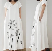 elegant printed maxi dress womens summer sundress zanzea 2021 casual short sleeve tunic vestidos female button robe