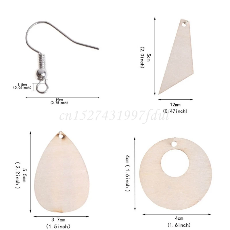 

60 Pieces Unfinished Wooden Earrings Pendants Blank Teardrop and Tapered Cutout Pendants Jewelry Making DIY Crafts
