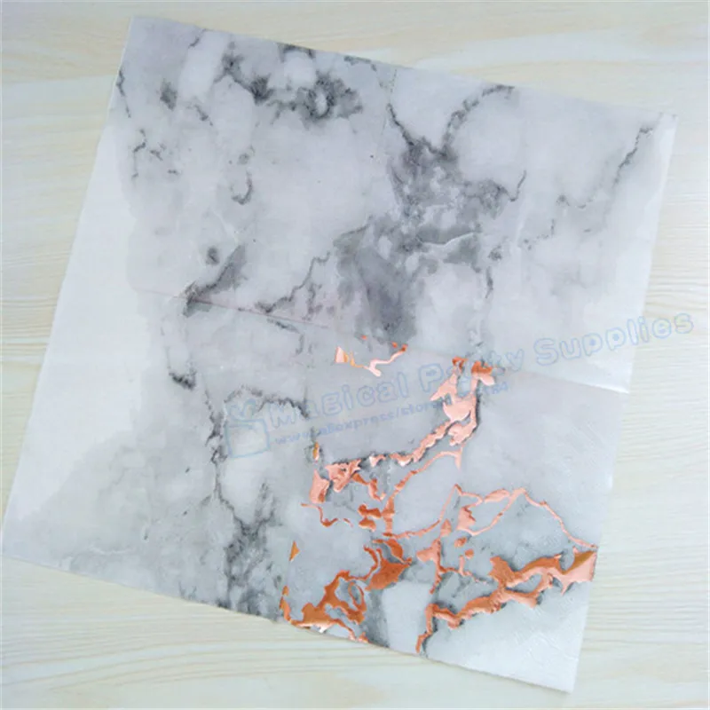 

Free Ship 100pcs Grey Marble with Gold Foil Paper Napkin Birthday Wedding & Engagement Party Supply Tissue Napkin Serviettes