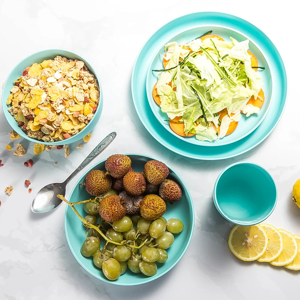 Morgana 5 шт. европейская посуда синий бамбуковый волокно домашний комплект столовой