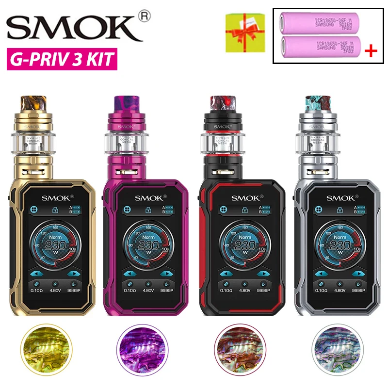 Оригинальный SMOK 230W G-PRIV 3 Vape Mod сенсорный экран 2 4 дюйма бак TFV16 Lite 5 мл электронная