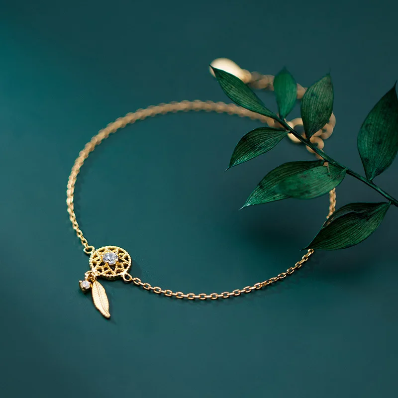 Женский браслет небольшой свежий полый сетчатый Браслет с листьями | Украшения и