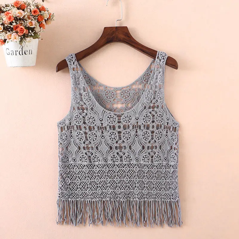 Женский Повседневный Вязаный топ с коротким рукавом летний пикантный ажурный