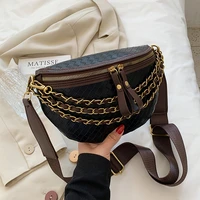 retro small chain womens fanny pack plaid leather waist crossbody chest bags luxury designer handbags female belt bag