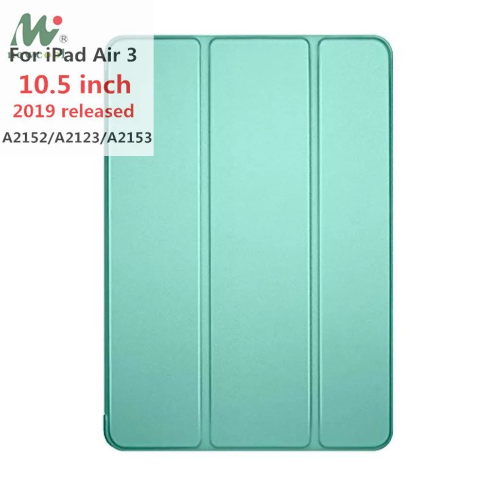 air 10.5 green Для iPad Air 3-го поколения 10,5 чехол Smart Cover Trifold Stand мягкая задняя крышка для iPad Air 3 10,5 дюймов 10,2 7th Автоматический Режим сна/пробуждения - Цвет: air 10.5 green