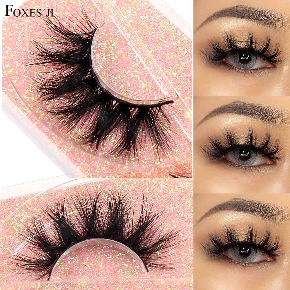 FOXESJI Makeup Eyelashes 3D Mink Lashes Fluffy Soft Wispy Natural Cross Eyelash Extension Reusable Lashes Mink False Eyelashes