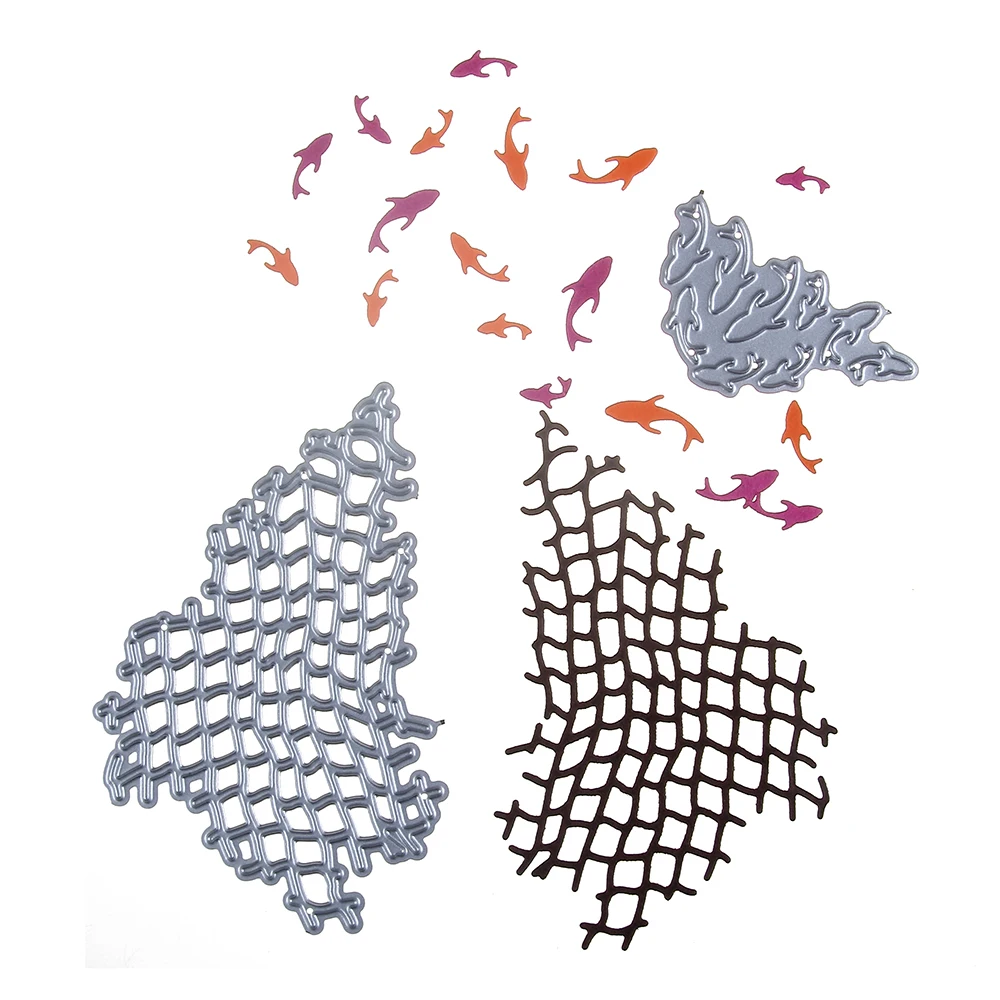 Рыболовная сеть рыбы граница металлическая прорезной трафарет для окраски DIY