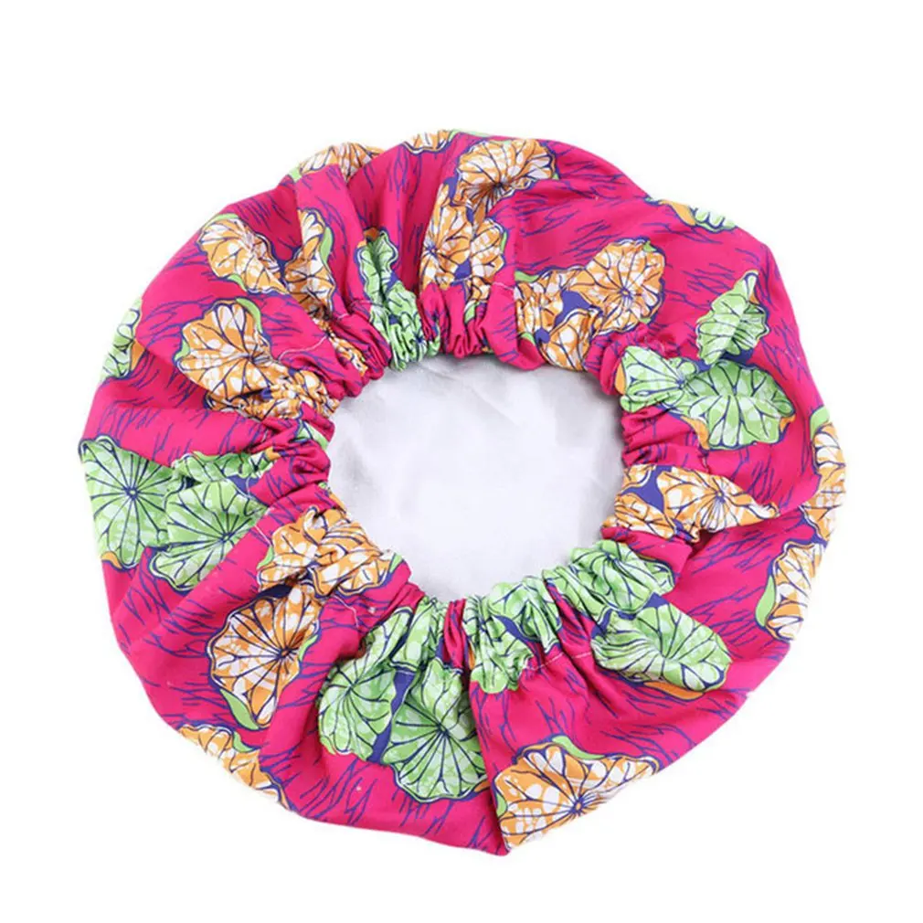 

Stretch Print Elastic Shower Cap Waterproof Shower Cap Reusable Exquisite Fashionable Bright Printing