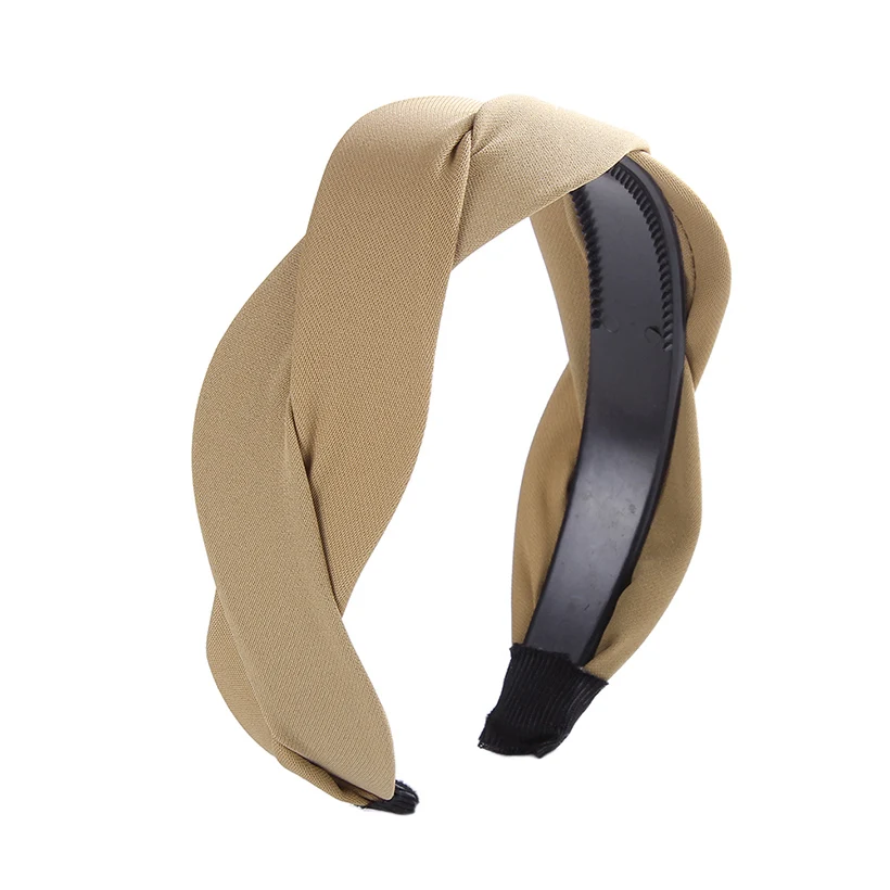 satin G LEVAO Serpentine Winding Cross Headband Vintage Hairbands Bezel Turban Women Girls Hair Accessories Hair Hoop Headwear Fashion - Цвет: satin G