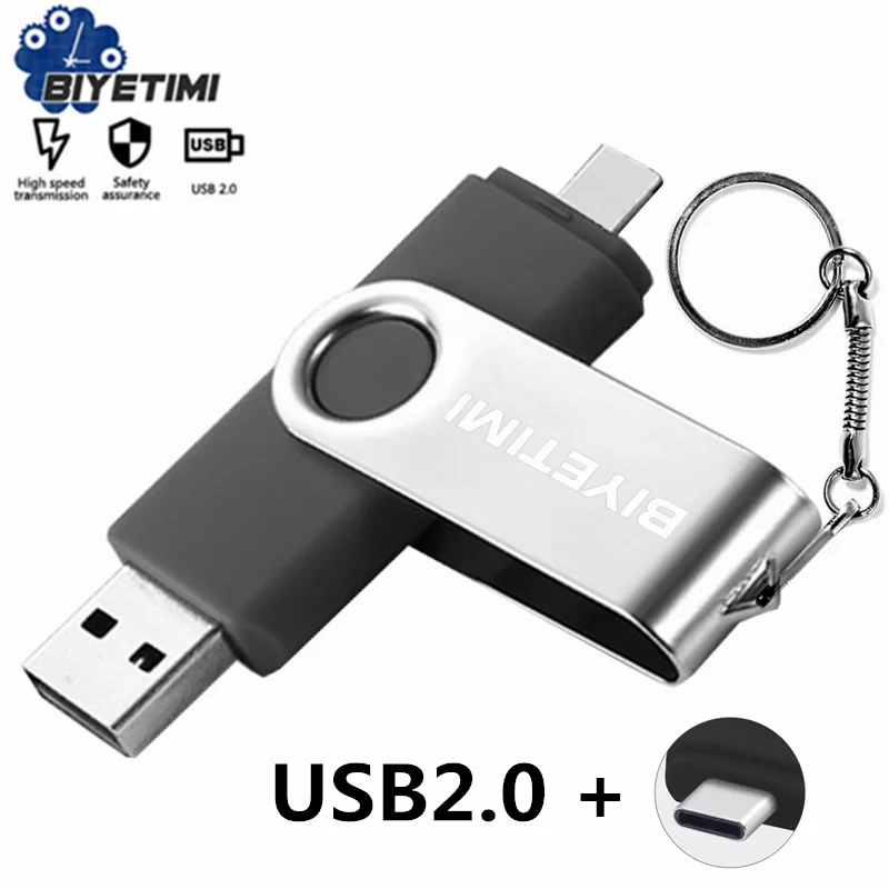 

Hotsale Biyetimi OTG USB Flash Drive 64gb Type C Pen Drive 256GB 128GB 32GB 16GB USB Stick 2.0 Pendrive 8gb 4g for Type-C Device