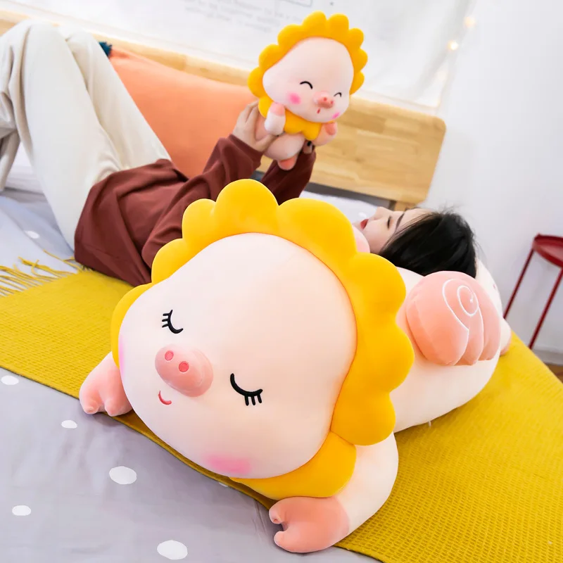 

Free ship 65/95cm pig anime plush toy cute soft pillow hugs doll children's toys girl christmas birthday gift large animal toy