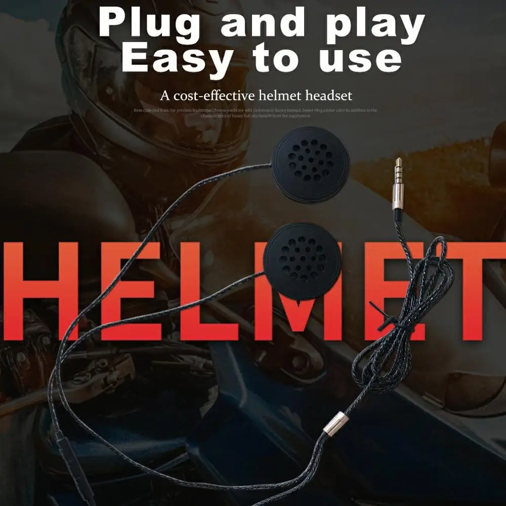 

Motorcycle Helmet Headset 3.5mm Jack Wired Earphones Music Headphones with Handsfree for Motorbike Rider