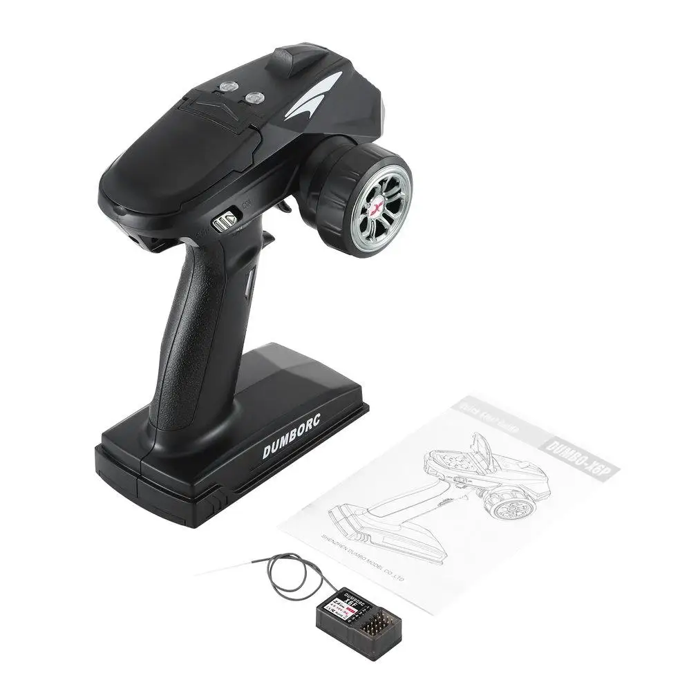 

DumboRC X6P 2.4G 6CH Transmitter With LED Light Receiver For 1/10 1/8 Axial SCX10 D90 Remote Control Boat