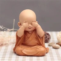 buddha statue small monk resin cute home club feng shui decoration crafts boutique tea pet jewelry free delivery