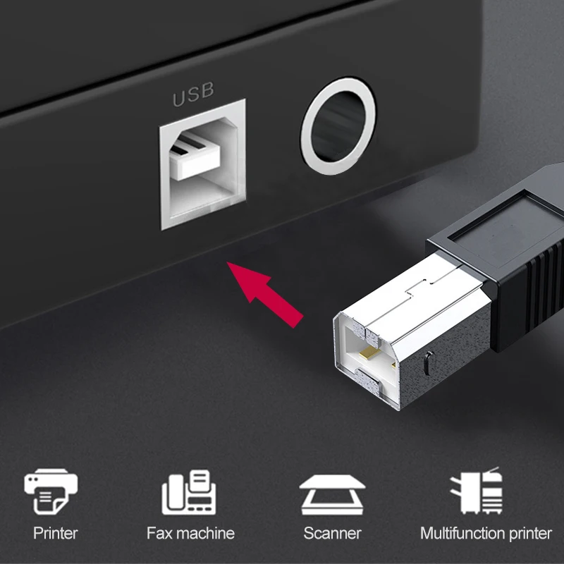 USB 2 0 кабель для принтера со штыревыми соединителями на обоих концах подключения